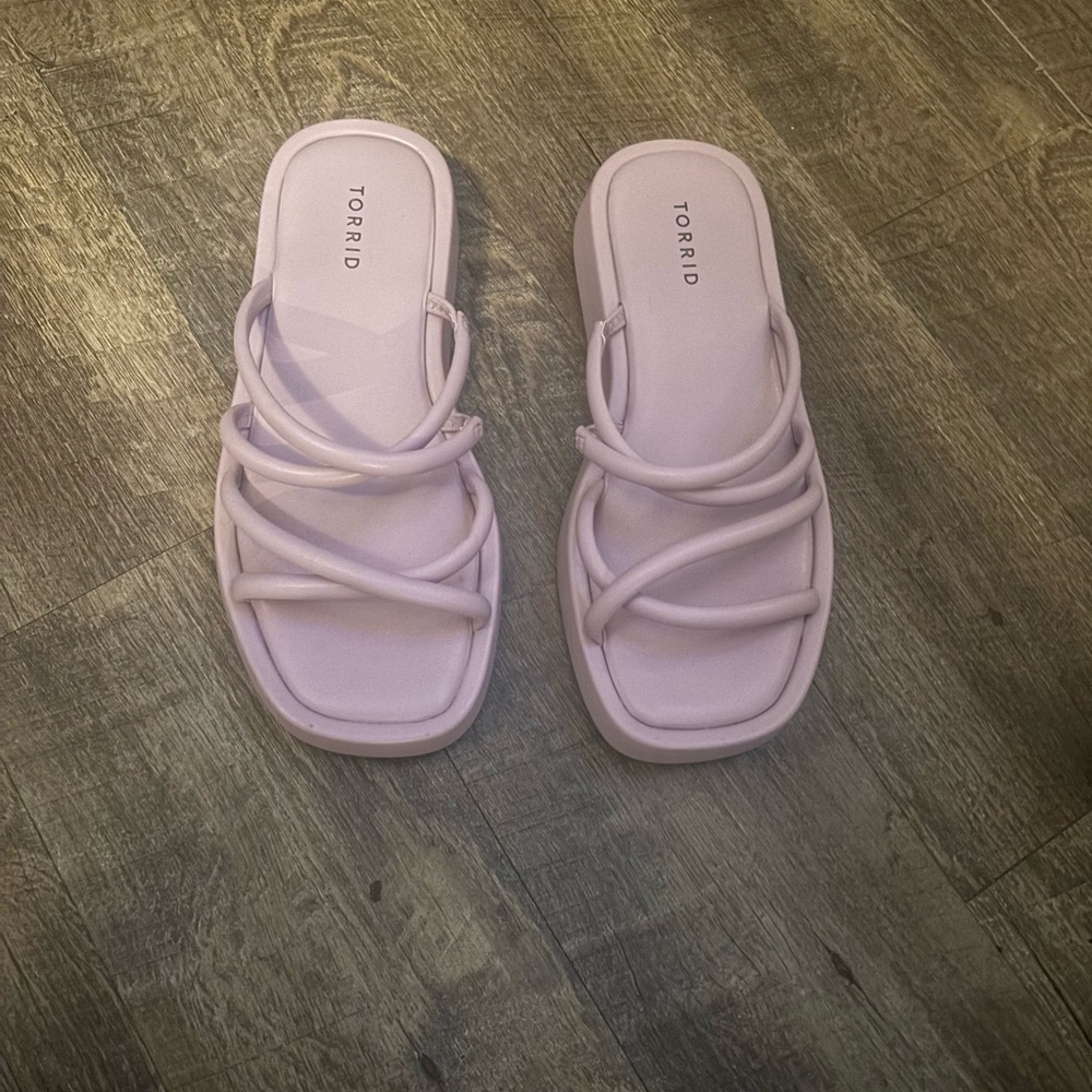 Torrid Lavender Strappy Slide Sandals